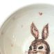 Пиала ручной работы Ким керамика с росписью внутри Зайка в жабо с сердечками, белая, фарфор, 10 см, превью фото 4