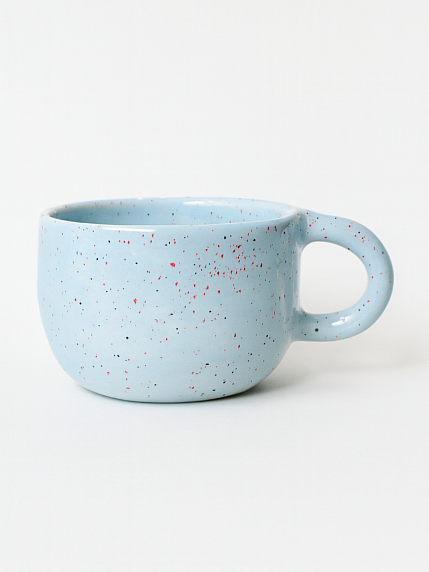 Кружка ручной работы с фигуркой внутри Бегемотик, голубая, керамика, 400мл, фото 2.