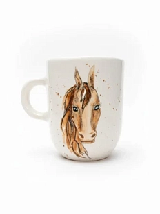 Кружка ручной работы Верба керамика «Лошадь», керамика, 400 мл