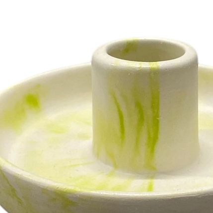 Подсвечник круглый, лайм, фото 3.