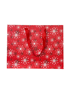 Пакет подарочный «Снежинки и звёзды»