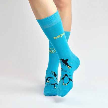 Носки «Стоит верить», р-р 42-46, голубые, фото 2.