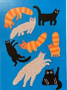 Картхолдер Валя Карнавалова «Коты», синий, двусторонний, ПВХ