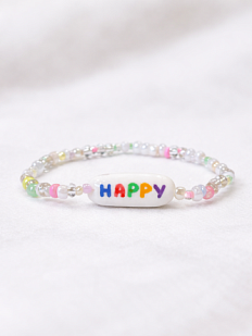 Браслет ручной работы из бисера «Happy»
