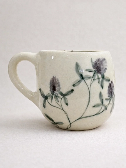 Кружка ручной работы Верба керамика «Клевер», круглая, керамика, 400 мл, фото 1.