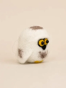 Валяная игрушка Северяшка «Сова», белая, шерсть