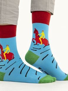 Носки «Купание красного коня», р-р 38-41, голубые