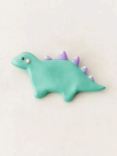 Брошь Радость Рядом «Динозаврик с шипами», полимерная глина, бирюзовая