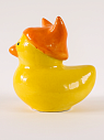 Керамическая фигурка Уточка в оранжевой шапке с ушками, 7 см, превью фото 2