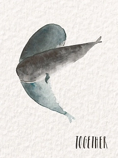 Открытка ЙЕТТИ «Together», белая, А6