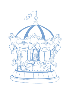 Квадратная открытка «Карусель»