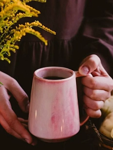 Скандинавская кружка ручной работы VELES «Рассвет над Имладрис», фарфор, 350 мл