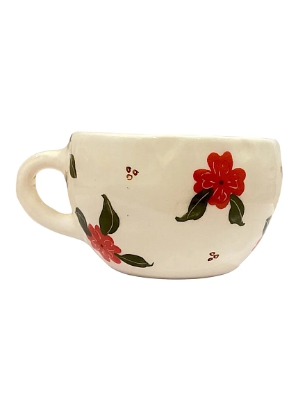 Кружка ручной работы Татко керамика «Красные цветы», керамика, 300 мл, фото 2.