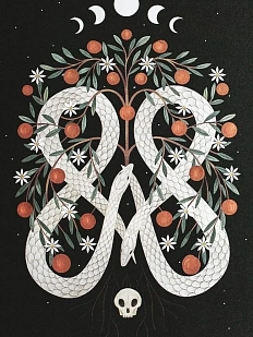 Блокнот «Двойной уроборос», А5, 42 листа, чёрный