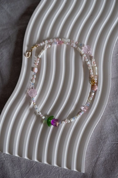 Чокер ручной работы Идеальное совпадение «Тюльпан», перламутр, фото 2.