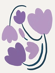 Постер интерьерный «Фиолетовые цветы», А4