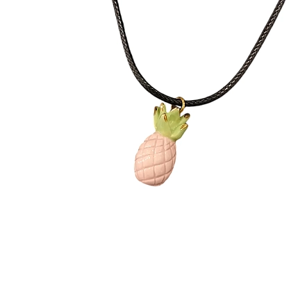 Подвеска ручной работы с ананасом, розовая, керамика, фото 4.