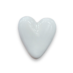 Кольцо ручной работы незамкнутое «Сердечко», белое, полимерная глина