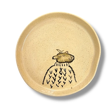 Тарелка Правильная посуда «Баран в свитере с птичкой на голове», керамика, фото 1.