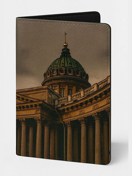 Обложка на паспорт «Казанский собор в пасмурный день», искусственная кожа, фото 1.