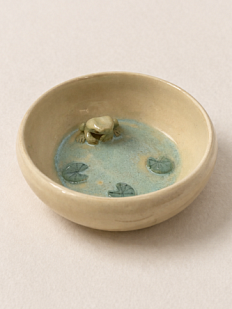 Пиала ручной работы Коврижка «Лягушка», керамика, 9 см