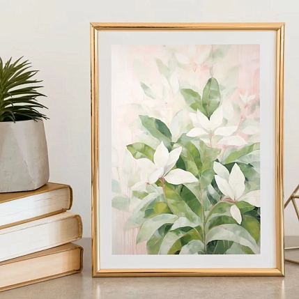 Постер интерьерный DARI DARI «Белые цветы», А4, фото 2.