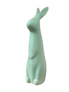 Статуэтка ручной работы «Малый кролик», зелёная, керамика