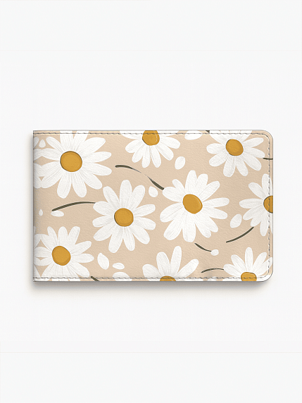 Обложка на студенческий билет «Ромашки», экокожа, фото 1.