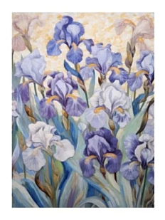 3D Стикер на телефон «Ирисы», фиолетовый, объёмный