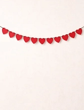 Бумажная гирлянда Магия букв «Сердечки», красная, картон 240 г/м², 1.8 м