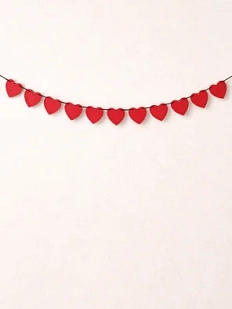 Бумажная гирлянда Магия букв «Сердечки», красная, картон 240 г/м², 1.8 м