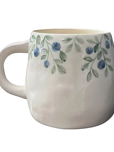 Кружка ручной работы Верба керамика бочонок «Черника», керамика, 300 мл