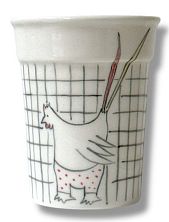 Стакан ручной работы Донышко-горлышко «Кура», белый, керамика, 300 мл