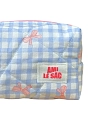 Косметичка ручной работы АМИ (Ami lé sac) «Bebesss», голубая клетка с бантиками, превью фото 3