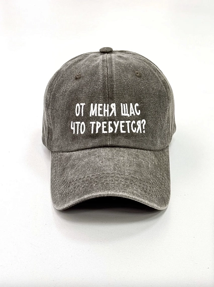 Кепка Феисм «От меня щас что требуется?», серо-коричневая, фото 1.