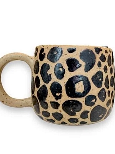 Кружка ручной работы «Леопард», бежевая матовая, керамика