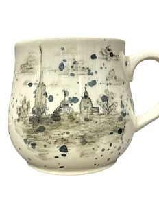 Кружка ручной работы Верба керамика груша «А может быть в Питер?...», керамика, 350 мл