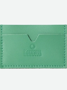 Визитница ручной работы, Kokosina bags, натуральная кожа, ярко-зелёный