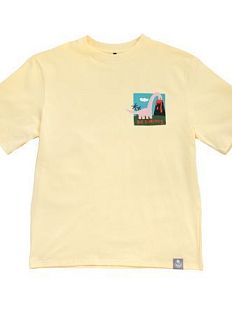 Футболка Barking Store «Be curious», M жен., желтый