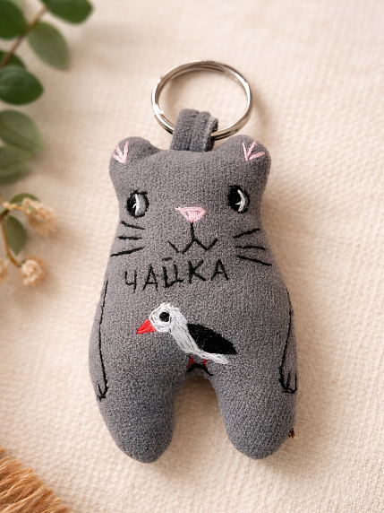 Брелок «Кот с чайкой», фото 2.