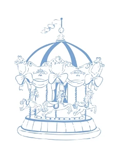 Квадратная открытка DARI DARI «Карусель», голубая