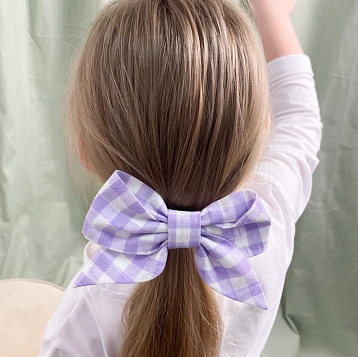 Бант БУКА «Лаванда», на заколке, L, сиреневый, фото 1.