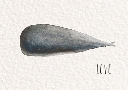 Открытка «Love» кит, А6, фото 1.