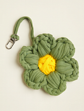 Вязаный обвес «Цветок», хаки, 10 см