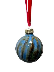 Ёлочная игрушка ручной работы «Тёмно-синий шар», 5 см