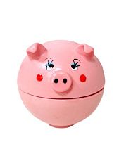 Свеча-шкатулка ручной работы «Поросёнок», розовая, фарфор