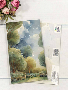 Конверт подарочный «Пейзаж №3», зеленый