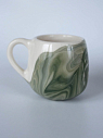 Кружка ручной работы РУКИ В ГЛИНЕ «Зелёный мрамор», керамика, 250 мл, круглая, превью фото 1