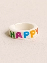 Кольцо Радость Рядом «Happy», полимерная глина, белое, превью фото 1