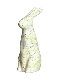 Статуэтка ручной работы Большой кролик, цветные брызги, керамика